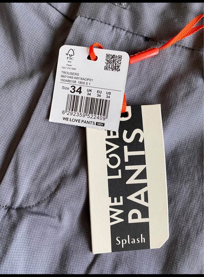 Brand new slim fit flexible waist pants (size 34)