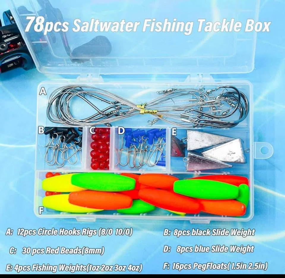 Brand new 78Pcs Saltwater Surf Fishing Kit.