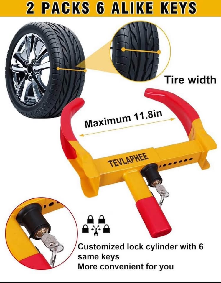 Brand new 2 Adjustable Wheel Locks Set