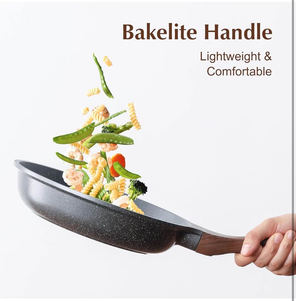 SENSARTE 12.5 Inch Nonstick Frying Pan Skillet, Swiss Granite Coating Omelette Pan, Healthy Stone Co