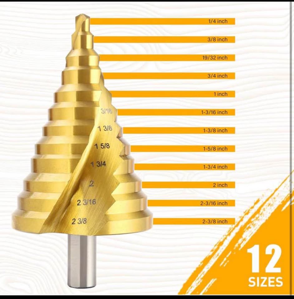 Brand new Spiral Groove Step Drill Bit 1/4” to 2-3/8”