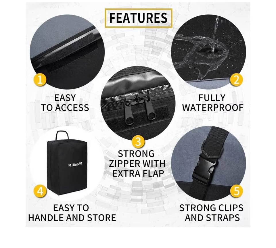 MIDABAO 20 Cubic Waterproof Duty Car Roof Top Carrier-Car Cargo Roof Top Bag, Waterproof & Coated Zi