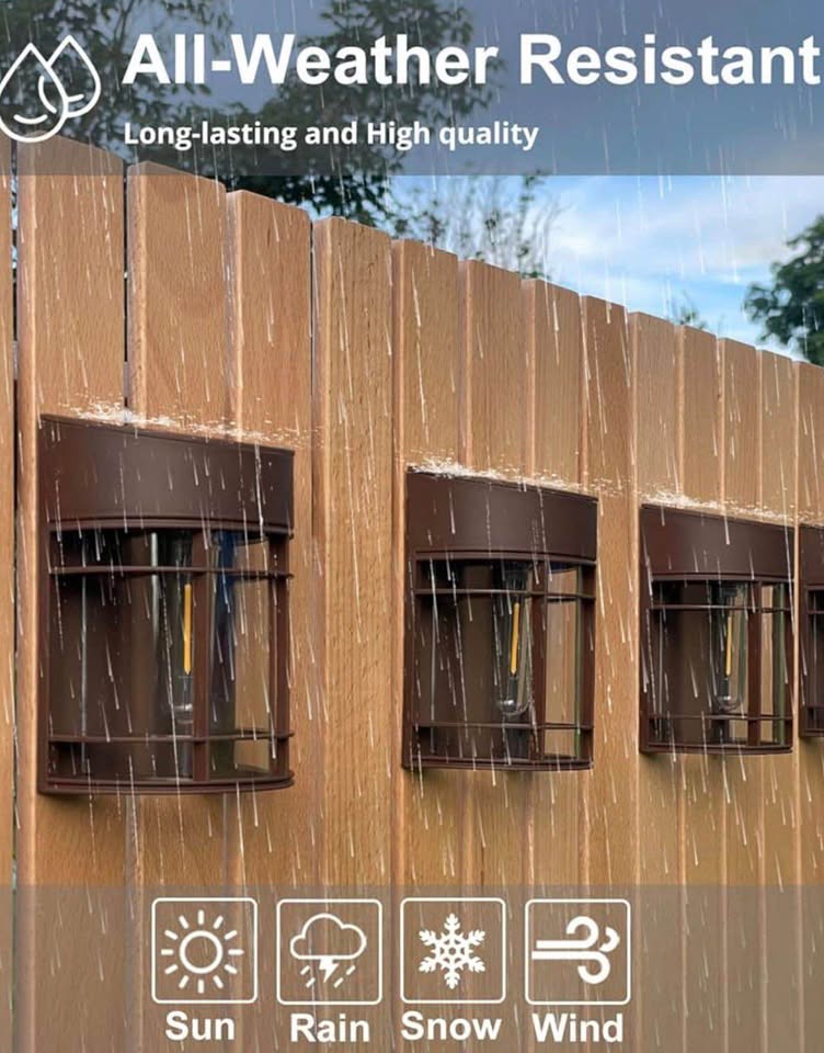 Solar Fence Lights, 6Pack Deck Light Waterproof Solar Outdoor Lights for Garden Fence Post Backyard