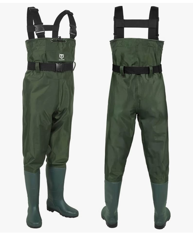 Bootfoot Chest Waders, Fishing Waders 2-Ply Nylon Waterproof Hunting Waders with Boot Hanger men/wom
