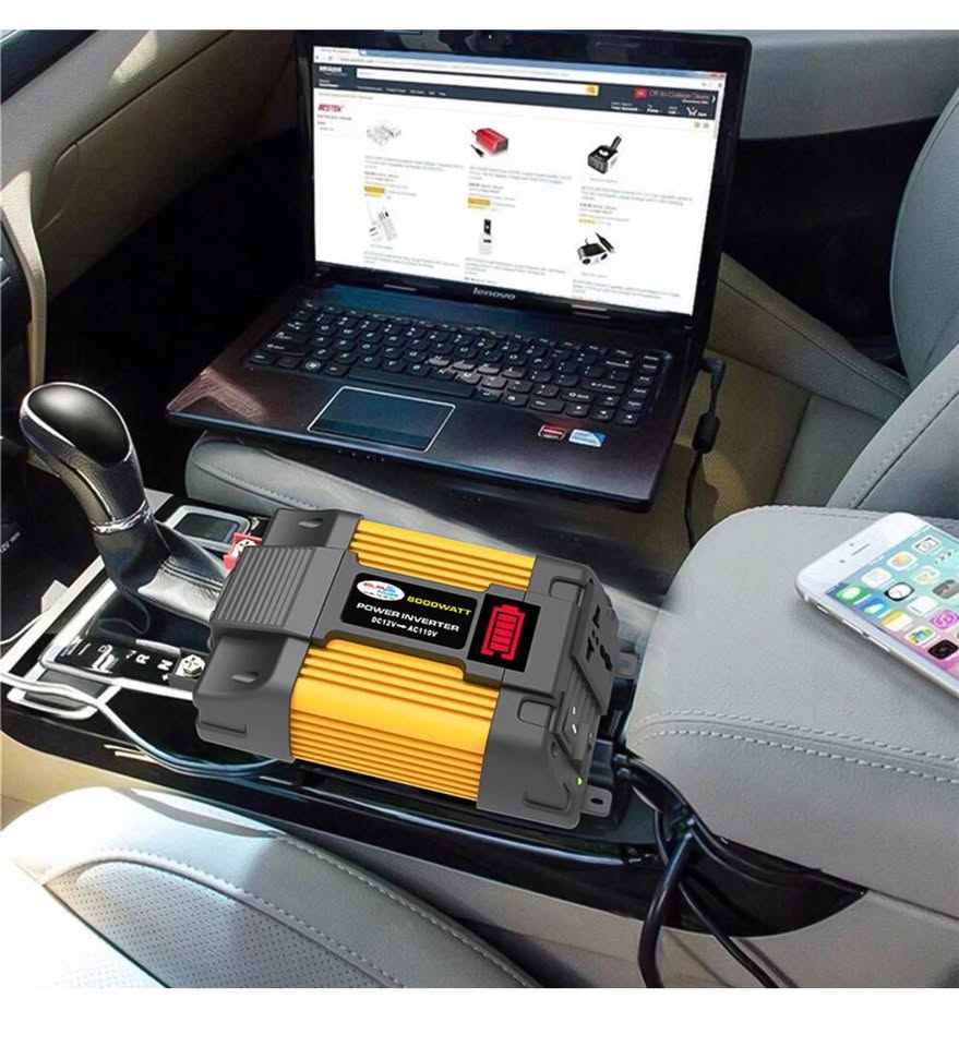 6000W Car Power Inverter 12V DC to 110V AC Power Sine Wave Converter Transformer