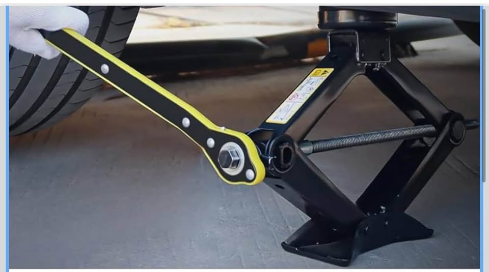 New Scissor Car Jack Kit w/ Tire Repair Set