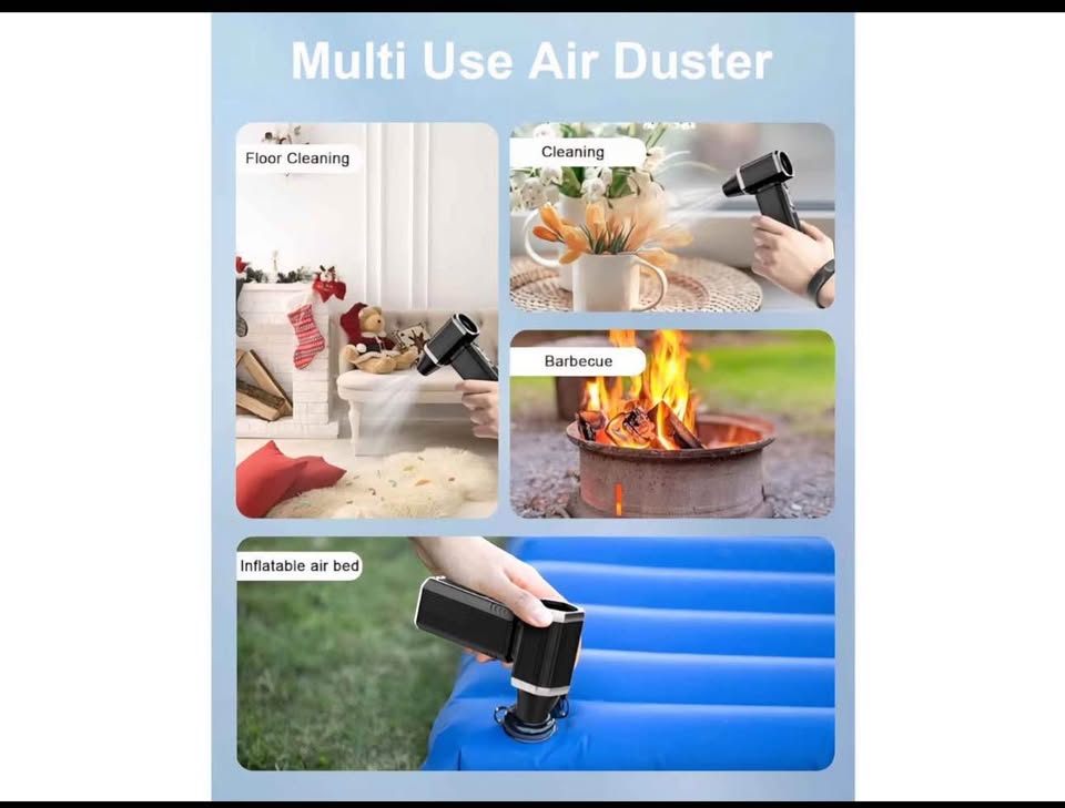 Compressed Air Duster, Super Power Adjustable Speed Cordless Air Duster Turbo Mini Blower