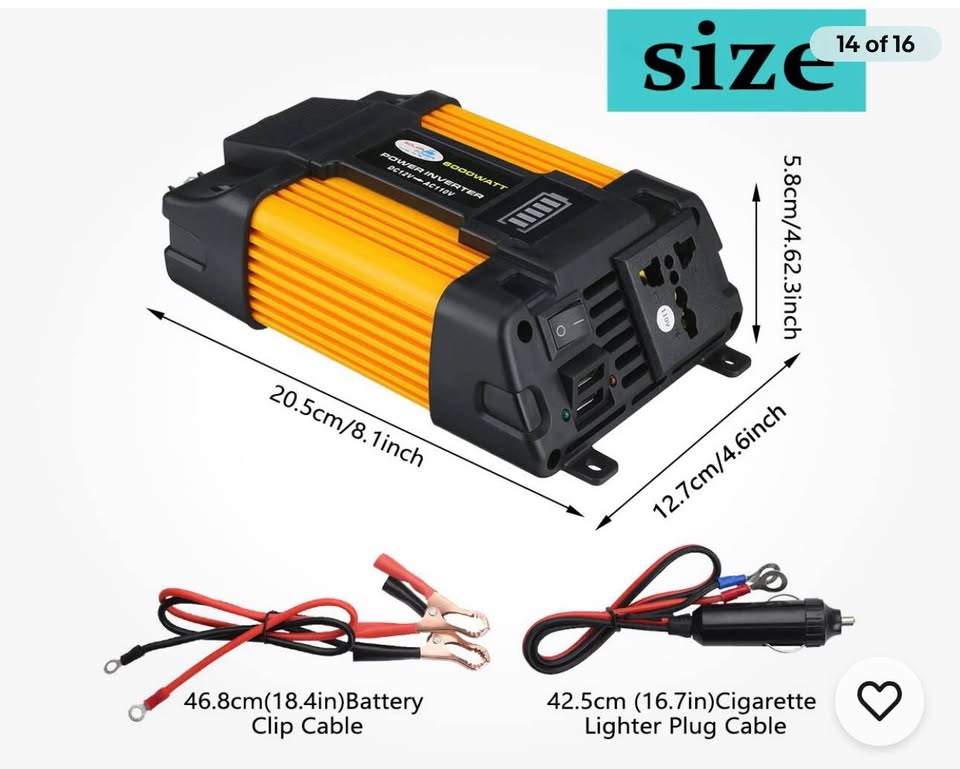 6000W Car Power Inverter 12V DC to 110V AC Power Sine Wave Converter Transformer
