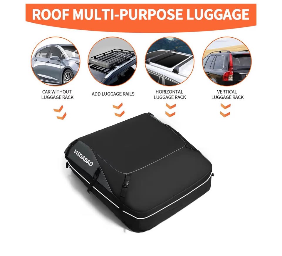 MIDABAO 20 Cubic Waterproof Duty Car Roof Top Carrier-Car Cargo Roof Top Bag, Waterproof & Coated Zi