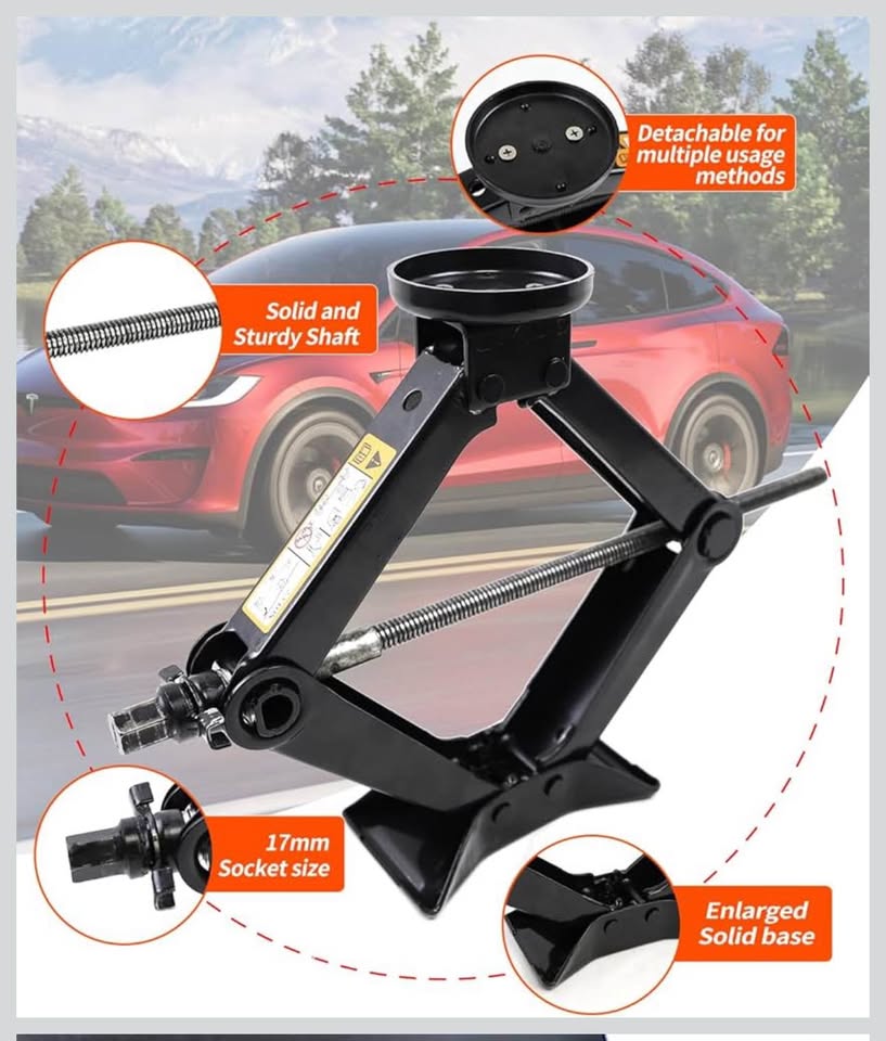 New Scissor Car Jack Kit w/ Tire Repair Set