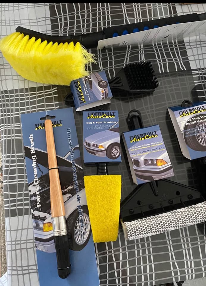 Brand new car cleaning brushes