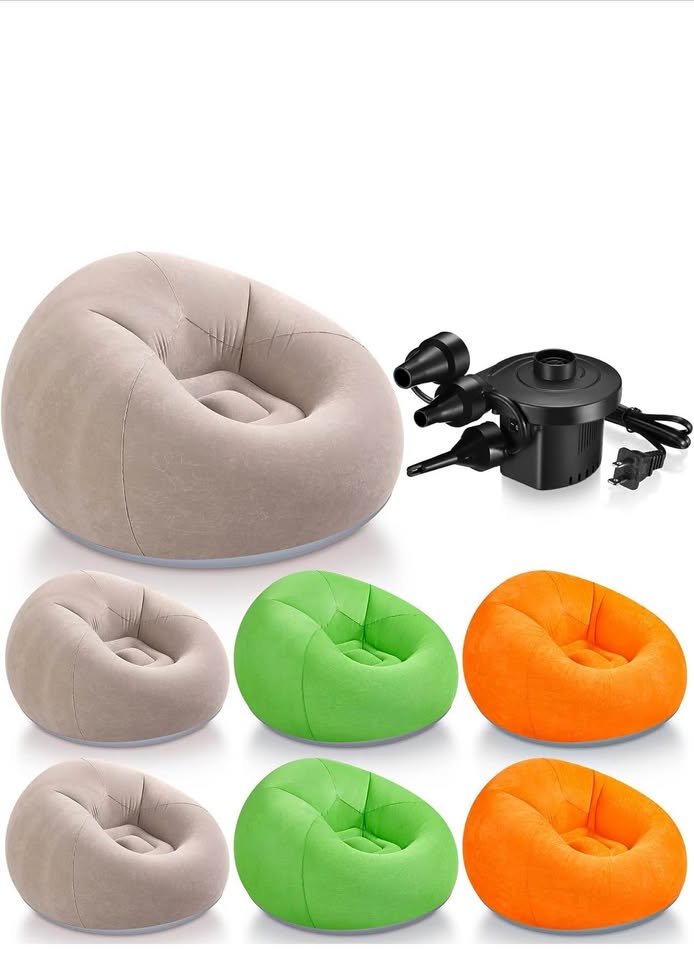 Realspring 6 Pcs Bean Bag Chairs for Adults Inflatable Chairs with Electric Air Pump,Blow up Couch