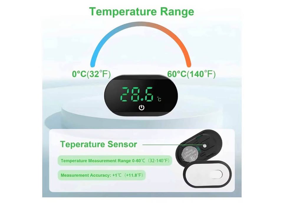 Aquarium Thermometer Digital, Wireless Fish Tank Thermometer with Accurate Temperature Sensor