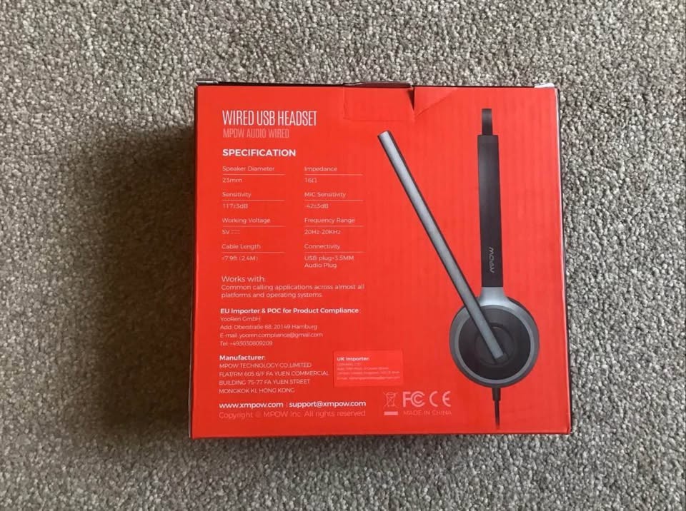 Mpow BH323A Single-sided 3.5mm & USB Headset with Microphone