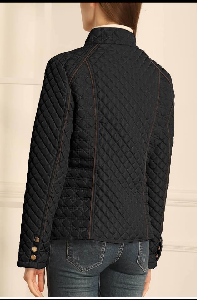 Black Quilted Jacket with Fleece Lining