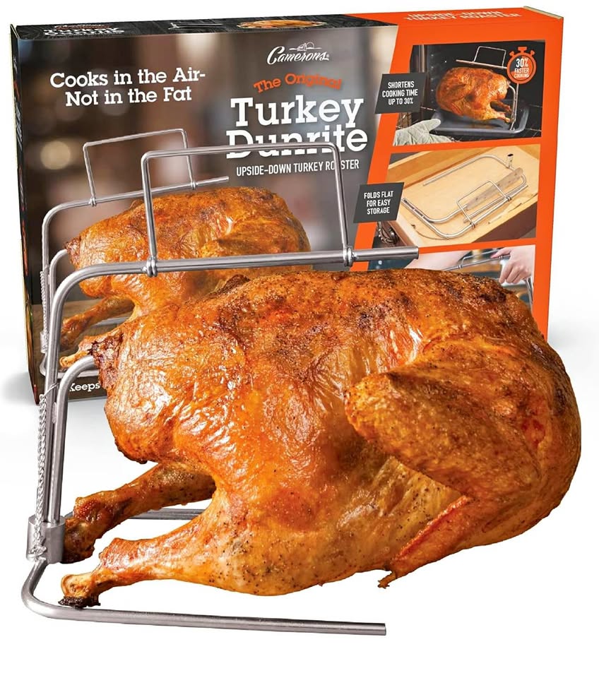 Turkey Roaster - Original Upside Down Turkey Dunrite Stainless Steel Cooker - Keeps Juices Inside Me