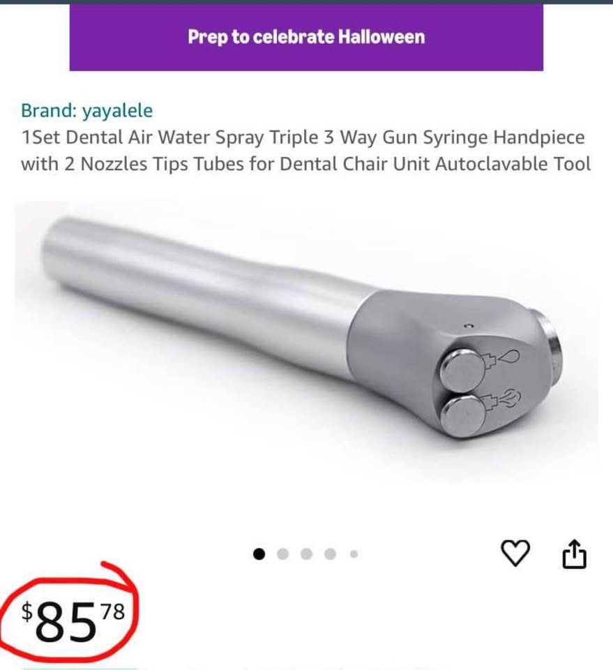 Brand new dental air water 3 way spray handpiece tool