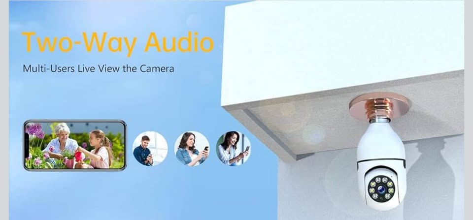 Camcamp Light Bulb Security Camera, HD 1080P Wireless WiFi Outdoor Security Cameraswith Smart Motion