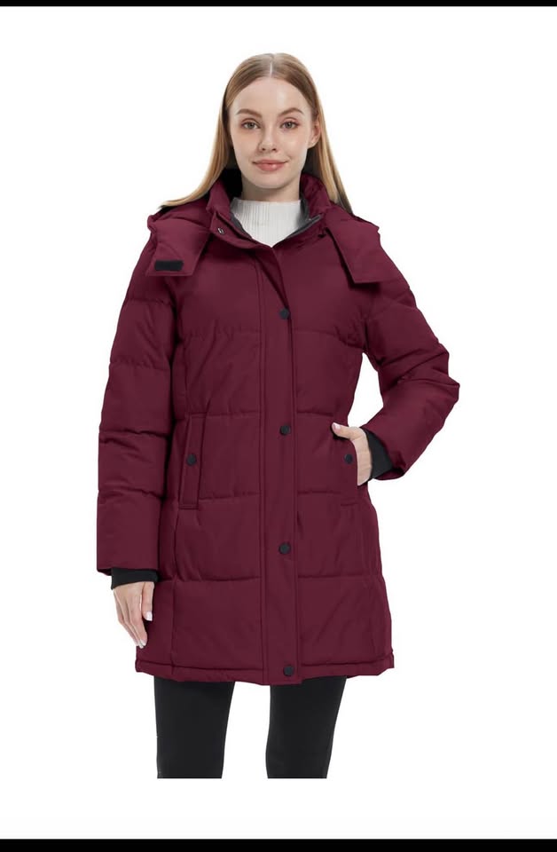 ZSHOW Wine Red Puffer Coat