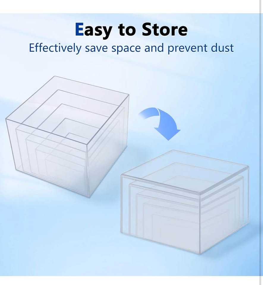 Cube Display Risers for Dessert Statues Collectibles Jewelry, 6PCS Different Sizes Display Boxes 5 S