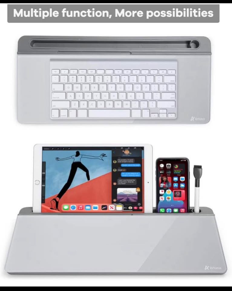 Glass Desk Organizer Whiteboard with Storage