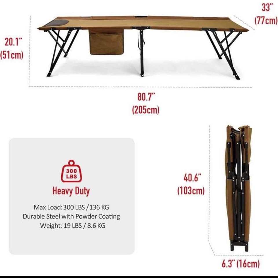 Brand new SunnyFeel 300 lb Camping Cot