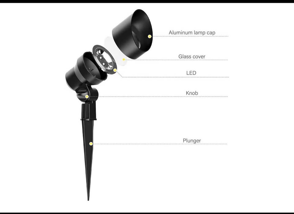 5 SET - Malibu 6 Watt LED Floodlight, 5 Pack, Landscape Outdoor Light Waterproof Spotlight for Drive