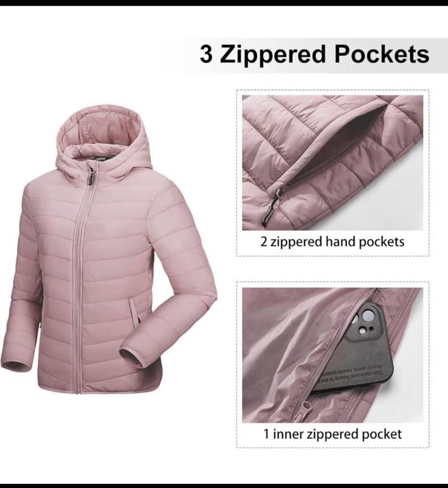 Outdoor Ventures Women's Pale Rosy Packable Puffer Jacket