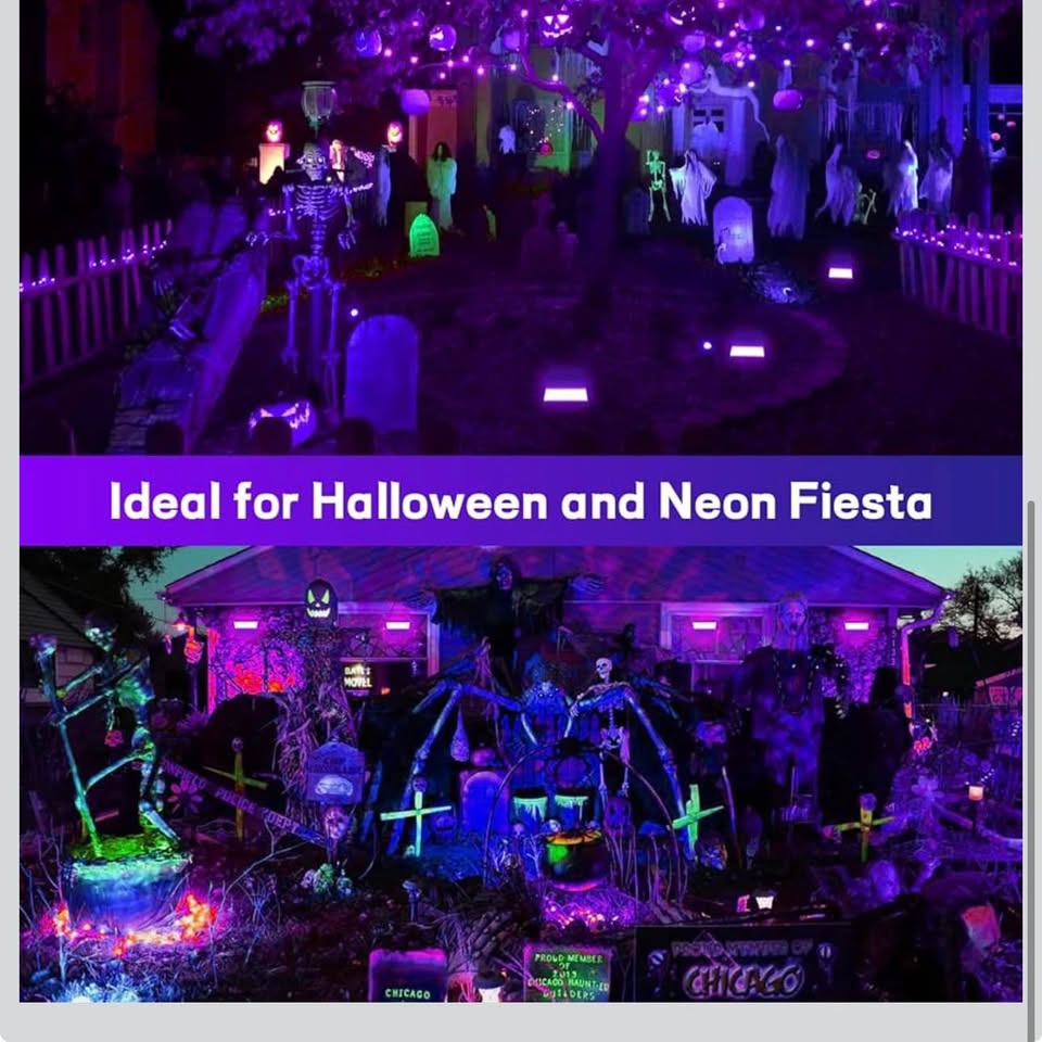 100W LED Black Light 2 Pack, ELWOKS Black Lights for Glow Party, Ultra Thin Black Lights Flood Light