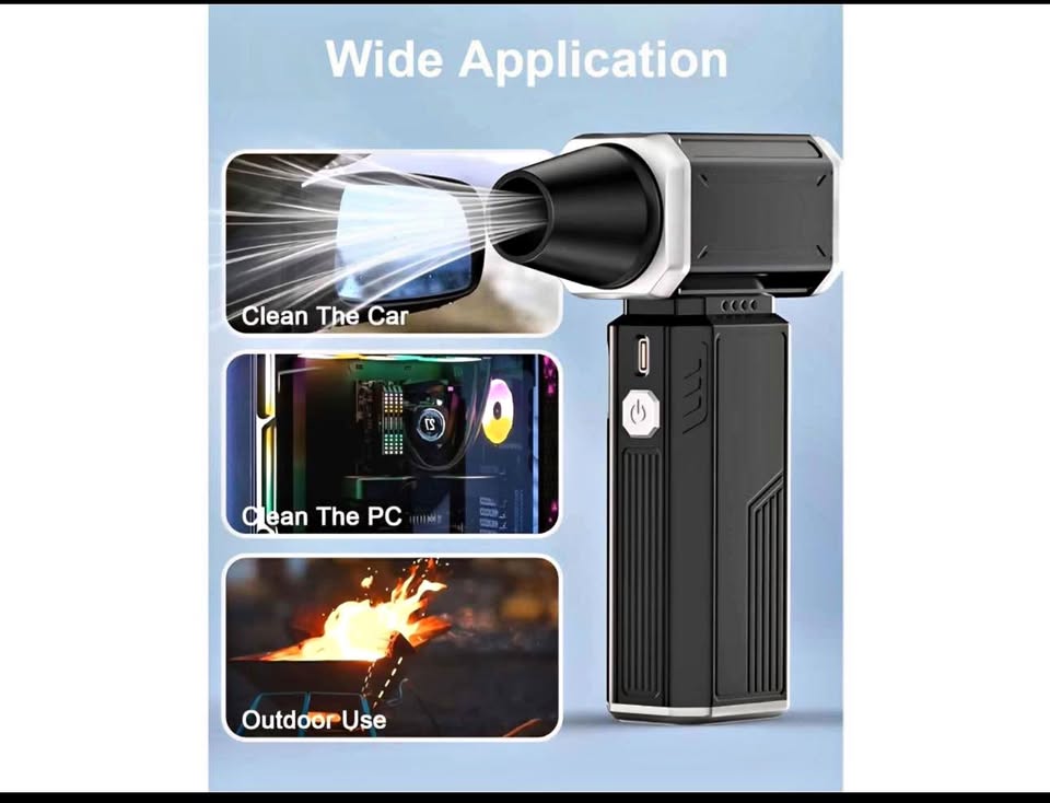 Compressed Air Duster, Super Power Adjustable Speed Cordless Air Duster Turbo Mini Blower