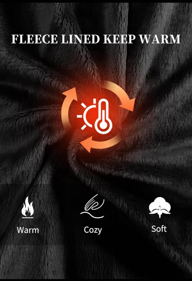 Black Quilted Jacket with Fleece Lining