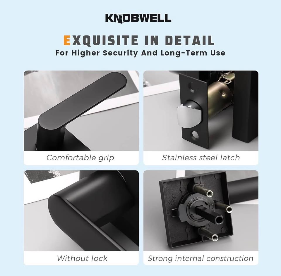 Knobwell Black Interior Door Lever
