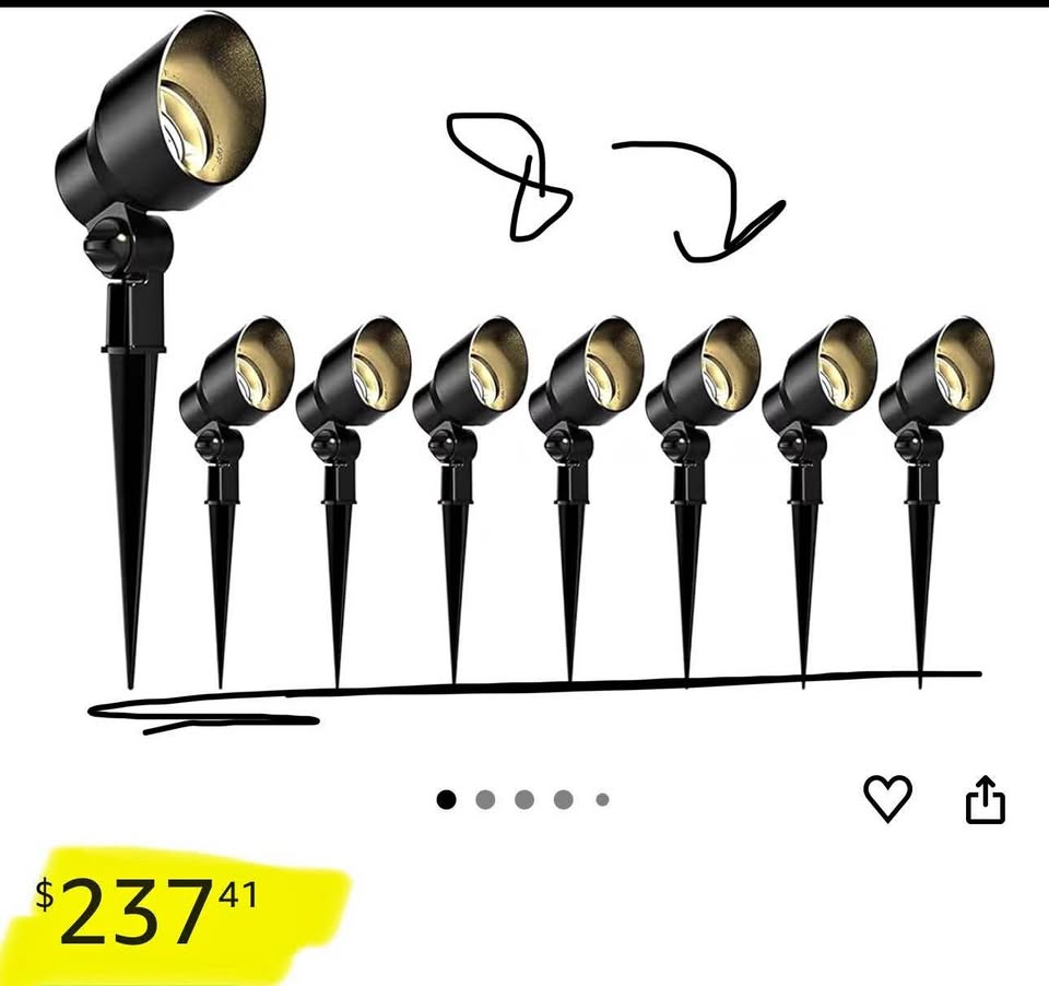 5 SET - Malibu 6 Watt LED Floodlight, 5 Pack, Landscape Outdoor Light Waterproof Spotlight for Drive