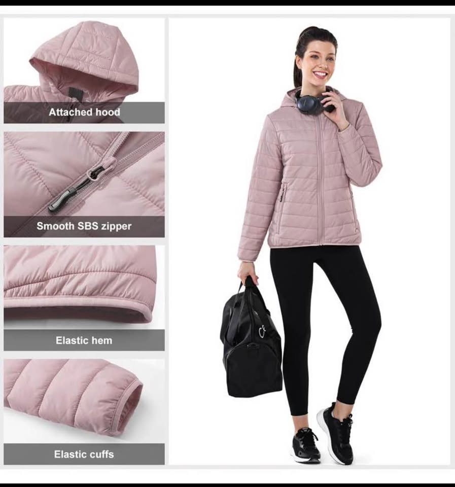 Outdoor Ventures Women's Pale Rosy Packable Puffer Jacket