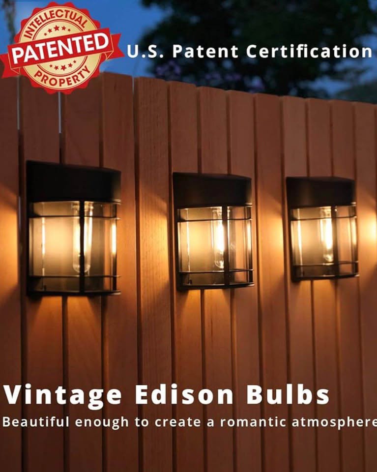 Solar Fence Lights, 6Pack Deck Light Waterproof Solar Outdoor Lights for Garden Fence Post Backyard