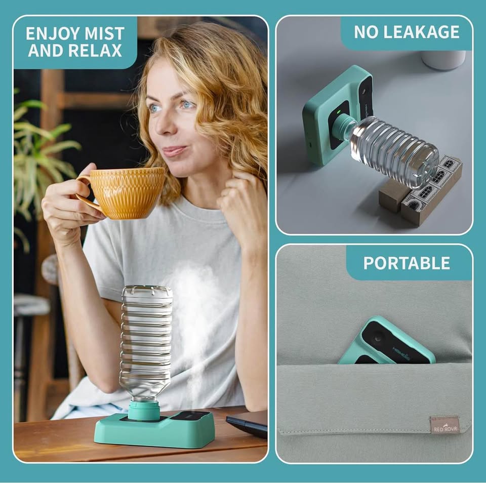 HOMDIS Travel Humidifier, Portable Small Humidifier for Plants, Bedroom, Office, Hotel or Car, 5000m