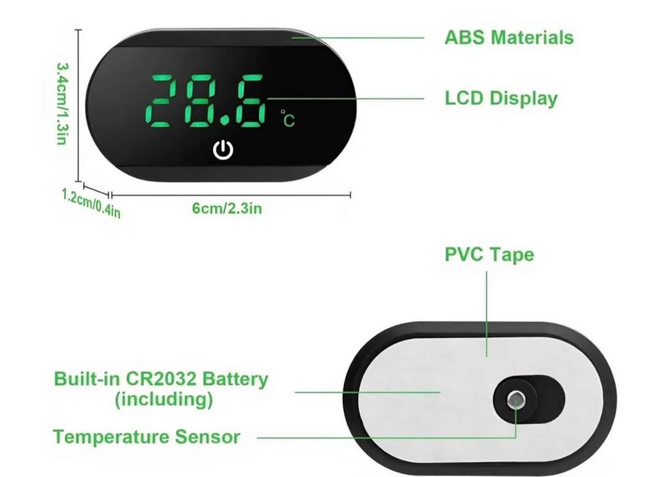 Aquarium Thermometer Digital, Wireless Fish Tank Thermometer with Accurate Temperature Sensor