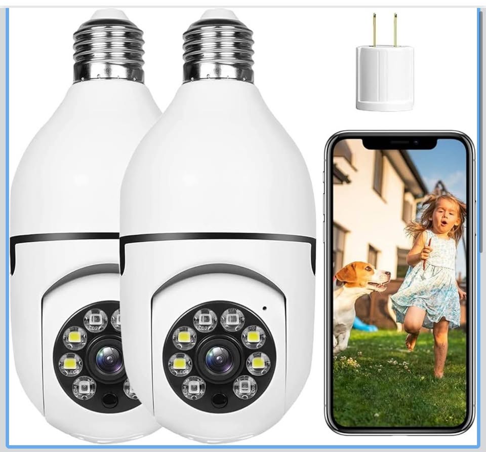 Camcamp Light Bulb Security Camera, HD 1080P Wireless WiFi Outdoor Security Cameraswith Smart Motion