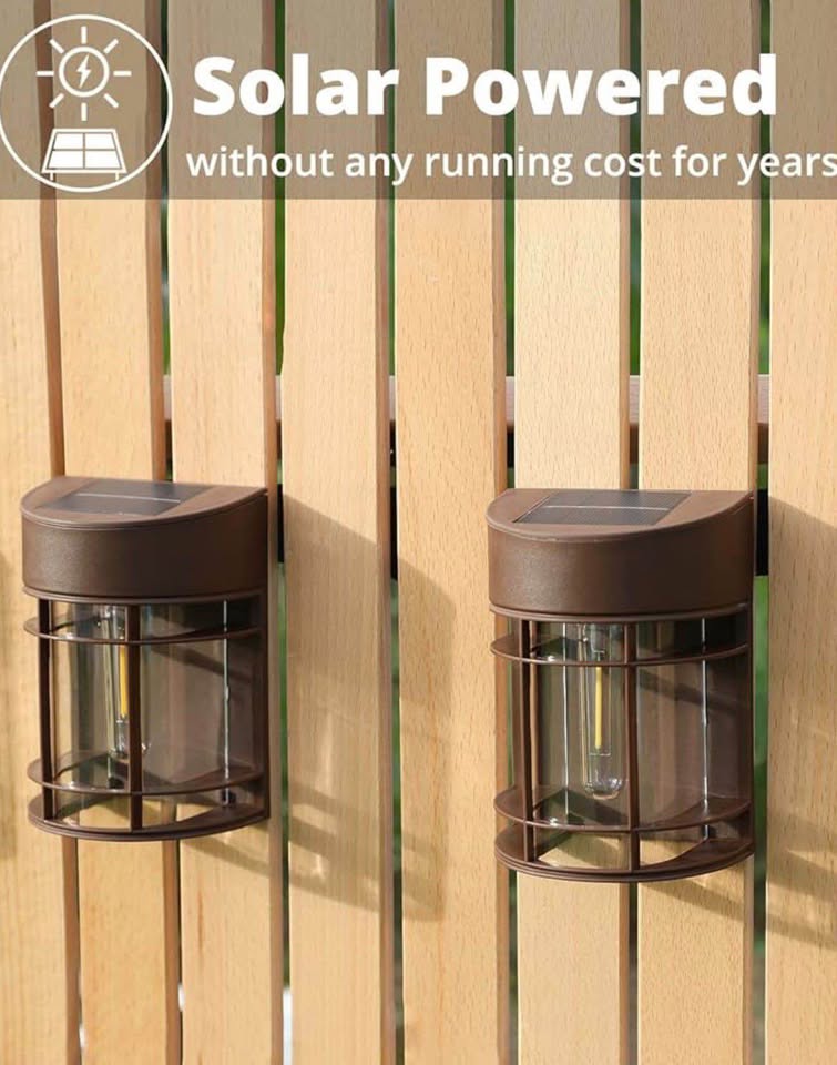 Solar Fence Lights, 6Pack Deck Light Waterproof Solar Outdoor Lights for Garden Fence Post Backyard