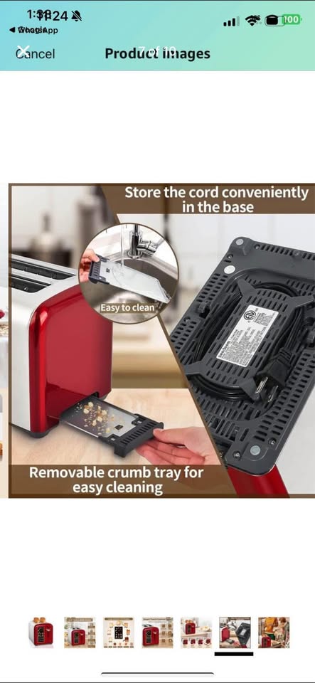 Red 2-Slice Toaster Wide Slots Digital Display