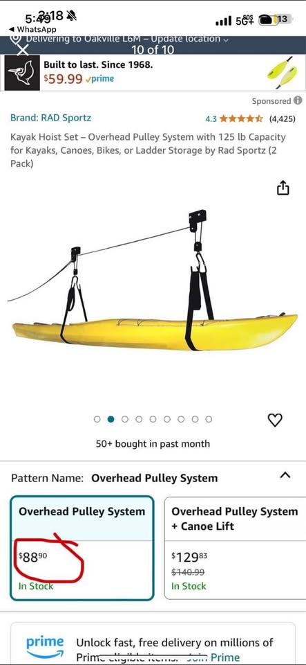 Brand new RAD Sportz kayak and ladder hoist