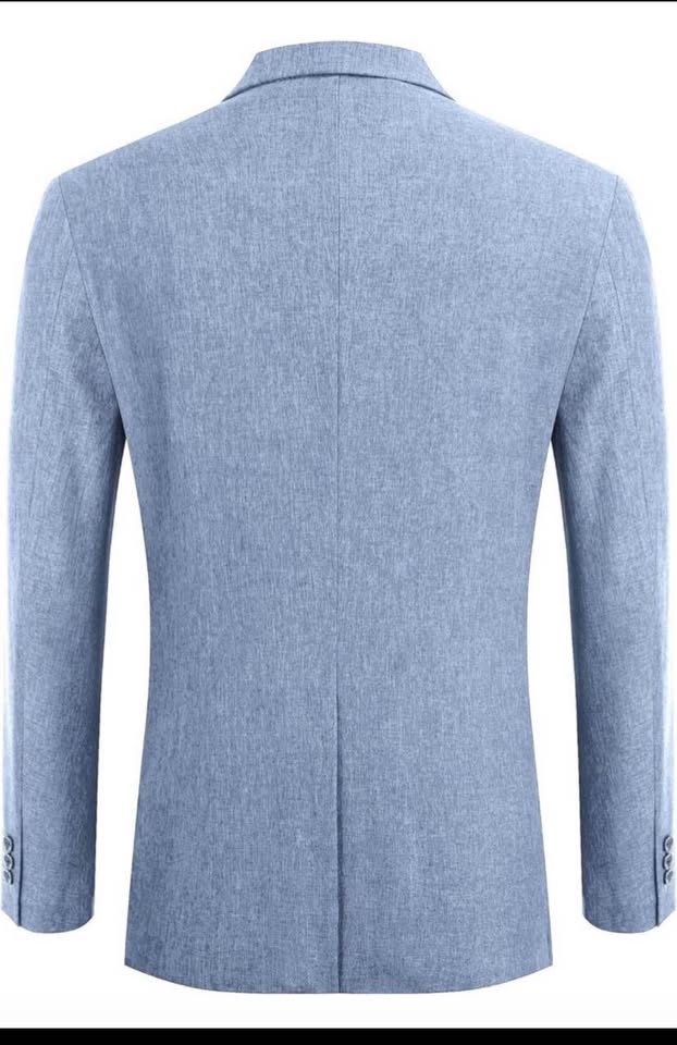 COOFANDY Light Blue Plaid Blazer