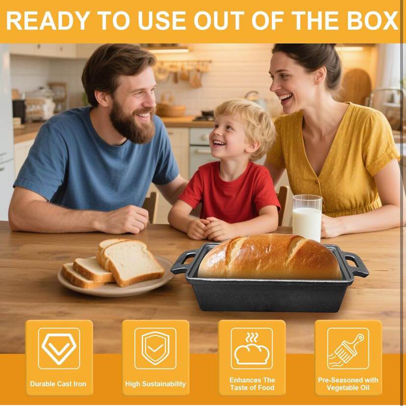 Brand new 9 x 5 inch Cast Iron Bread Pan