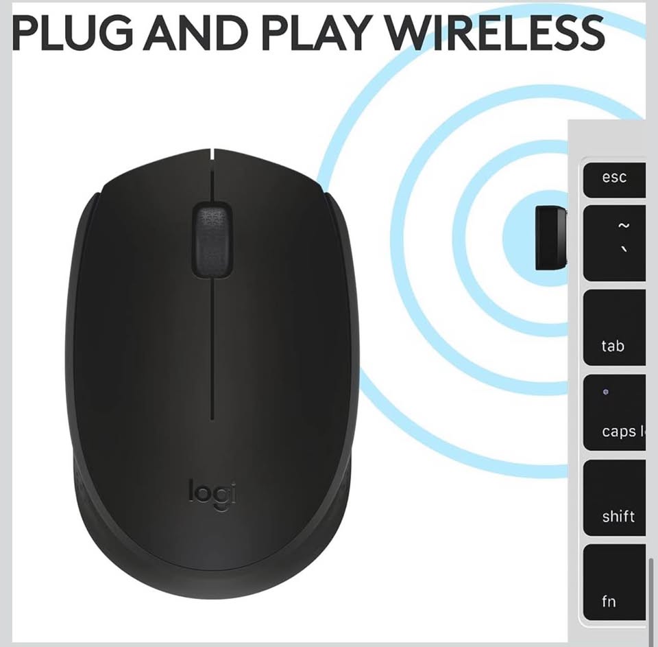 Logitech M170 Wireless Mouse for PC, Mac, Laptop, 2.4 GHz with USB Mini Receiver, Optical Tracking,