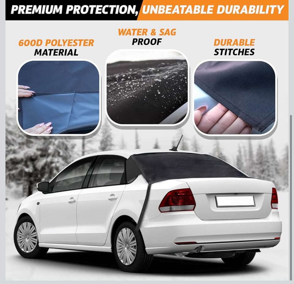 EcoNour Car Windshield Snow Cover Front | Upgraded 600D Oxford Fabric | Water, Heat