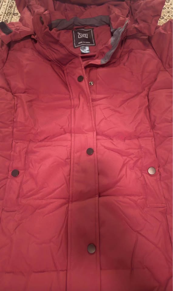 ZSHOW Wine Red Puffer Coat