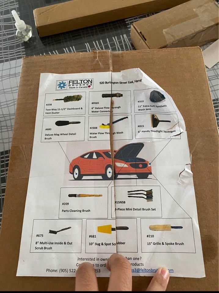 Brand new car cleaning brushes